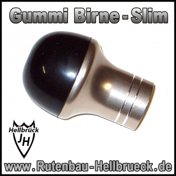 Alu Gummi Birne - Slim - Farbe: Titan / Zierstreifen Silber